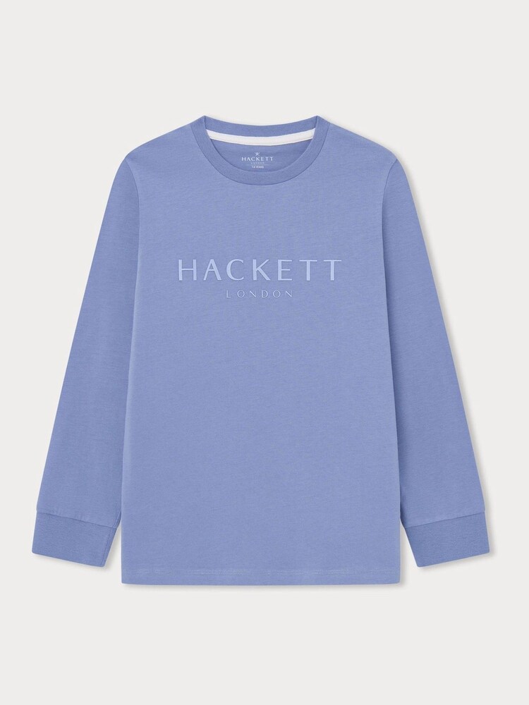 Hackett London Older Boys Blue 100% Cotton T-Shirt - Image 1 of 2