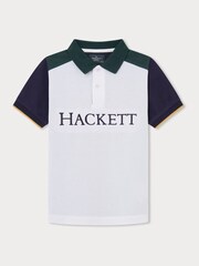 Hackett London Older Boys Green 100% Cotton Polo Shirt - Image 1 of 3