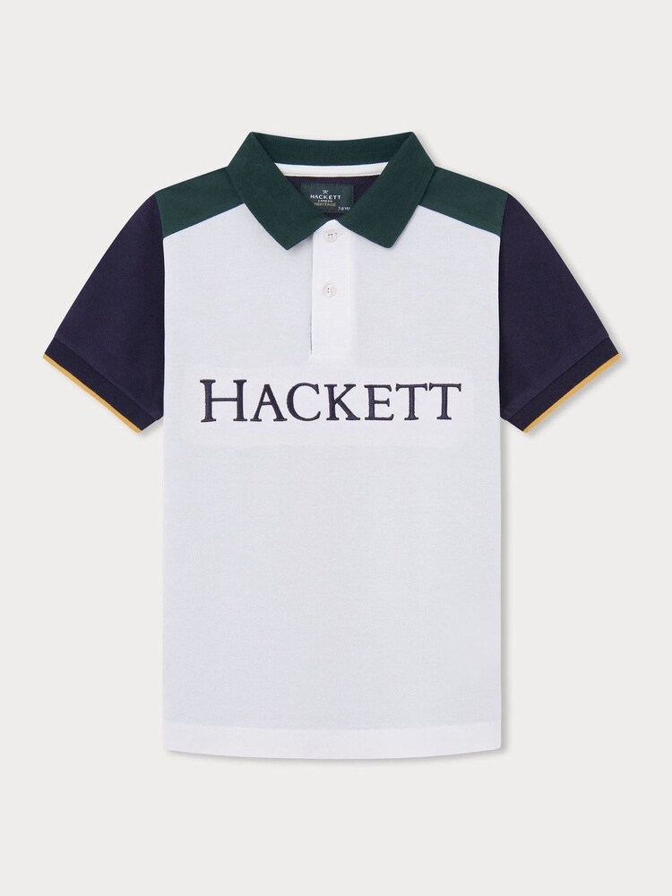 Hackett London Older Boys Green 100% Cotton Polo Shirt - Image 1 of 3