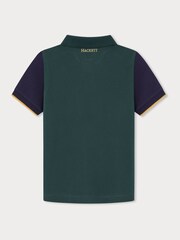 Hackett London Older Boys Green 100% Cotton Polo Shirt - Image 2 of 3
