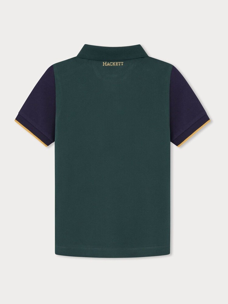 Hackett London Older Boys Green 100% Cotton Polo Shirt - Image 2 of 3