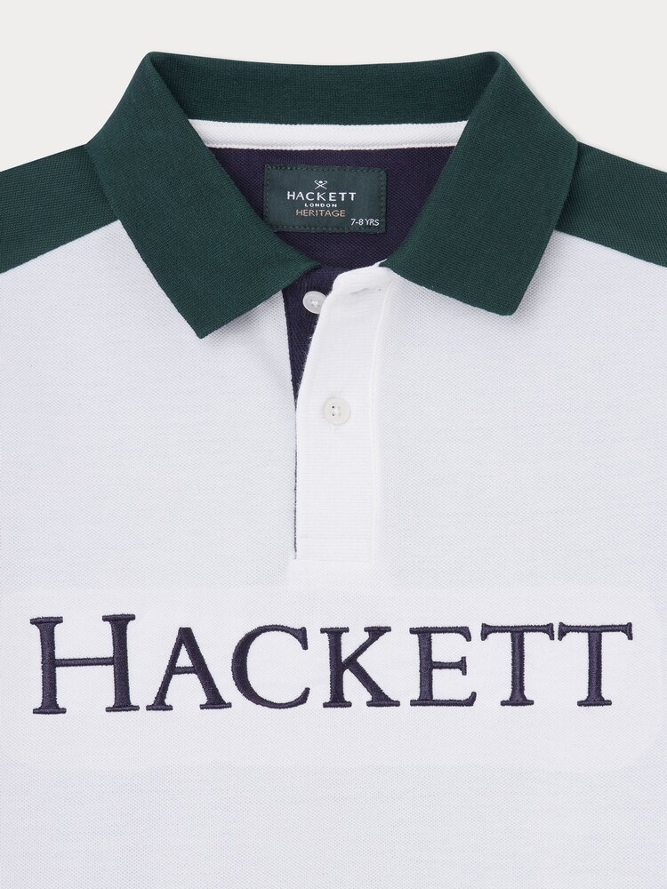 Hackett London Older Boys Green 100% Cotton Polo Shirt - Image 3 of 3