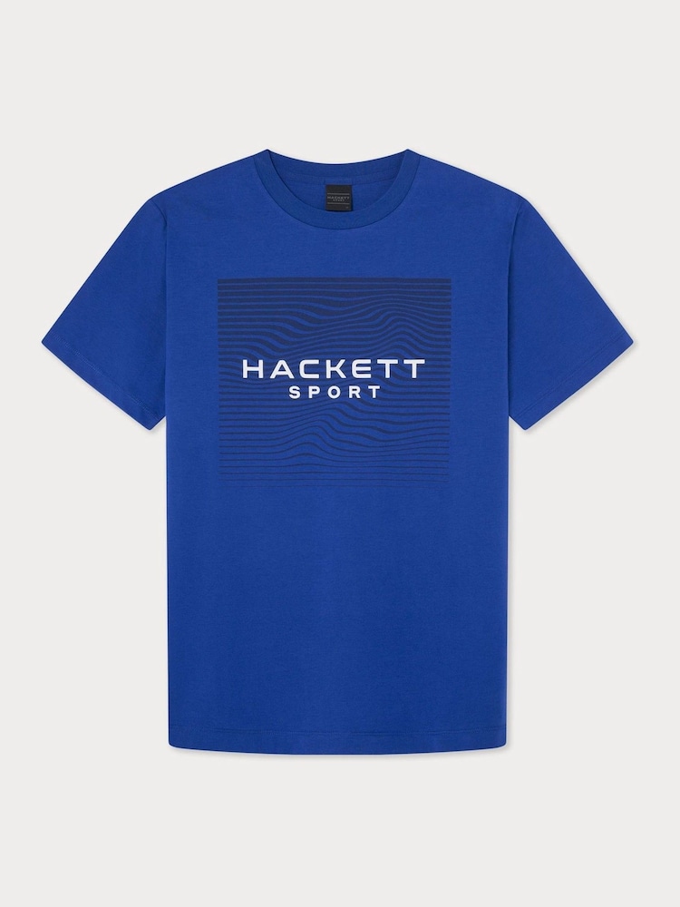 Hackett London Men Blue 100% Cotton T-Shirt - Image 1 of 3 Hackett London Men Blue 100% Cotton T-Shirt - Image 1 of 3