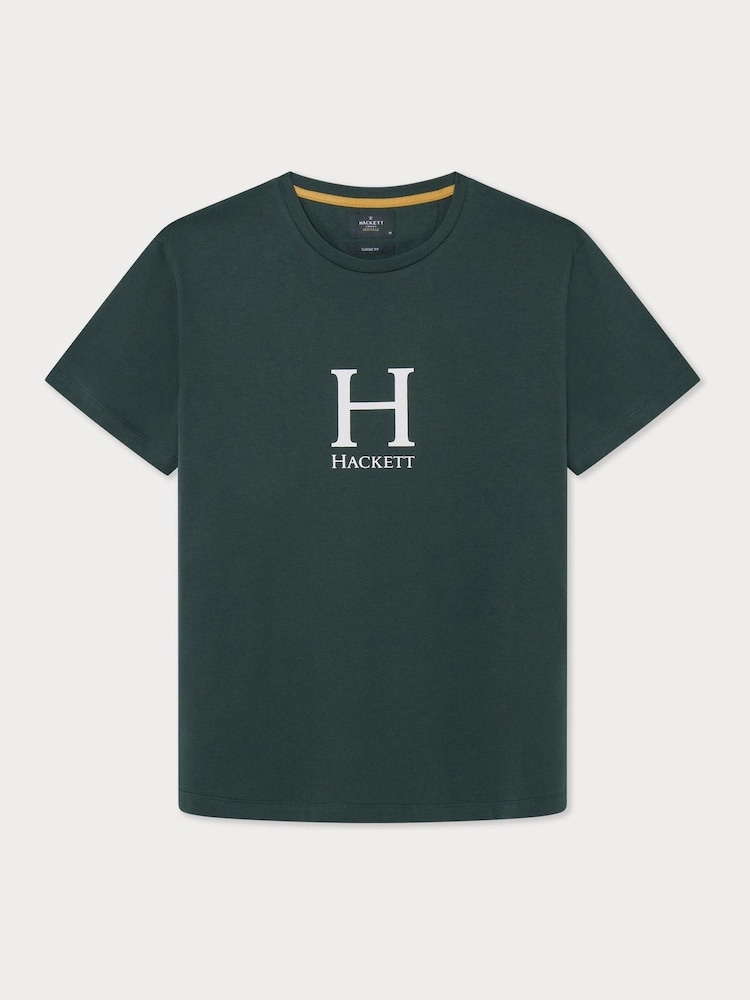 Hackett Men Green London 100% Cotton T-Shirt - Image 1 of 3