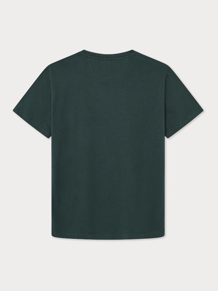 Hackett Men Green London 100% Cotton T-Shirt - Image 2 of 3 Hackett Men Green London 100% Cotton T-Shirt - Image 2 of 3
