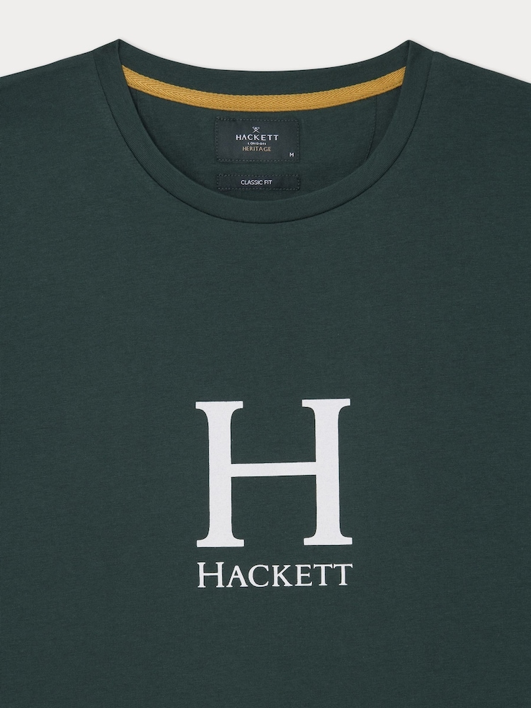 Hackett Men Green London 100% Cotton T-Shirt - Image 3 of 3