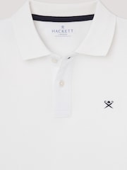 Hackett Older Boys London 100% Cotton White Polo Shirt - Image 3 of 3