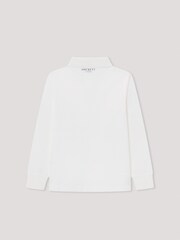 Hackett Older Boys London 100% Cotton White Polo Shirt - Image 3 of 4