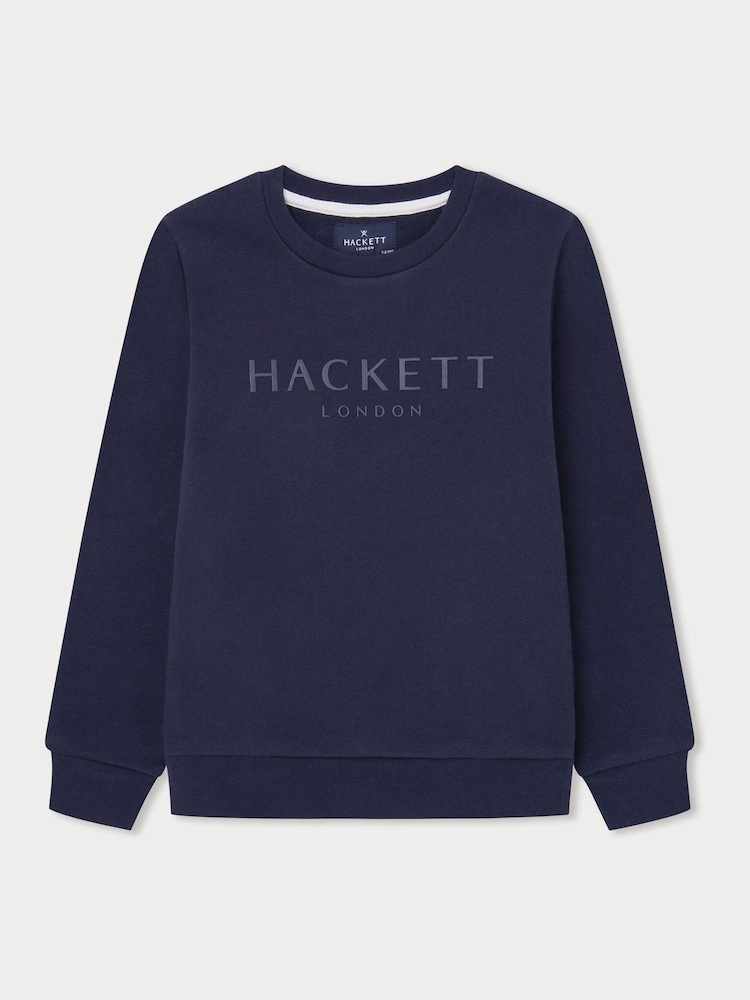 Hackett London Older Boys Blue 100% Cotton Sweatshirt - Image 1 of 3