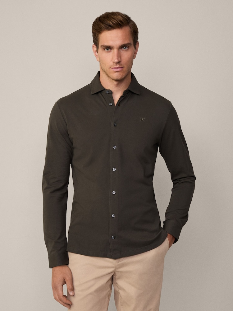 Hackett London Men Green 100% Cotton Shirt - Image 1 of 9
