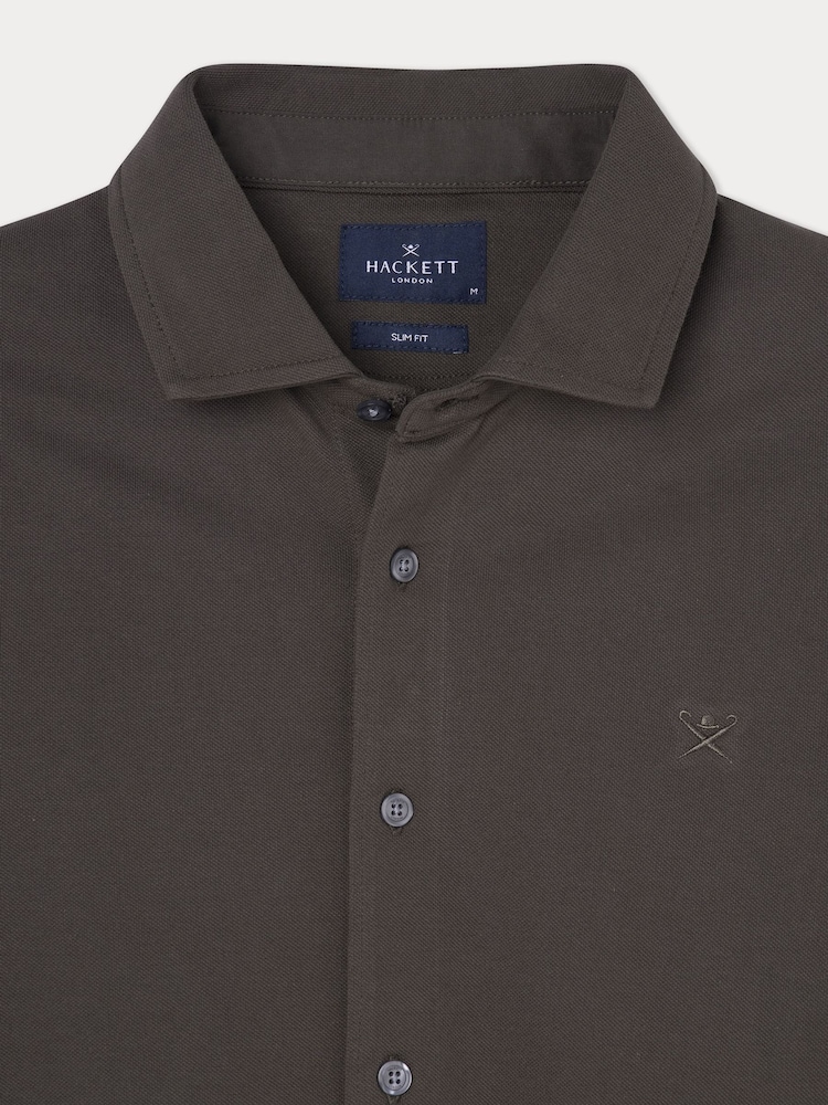 Hackett London Men Green 100% Cotton Shirt - Image 9 of 9