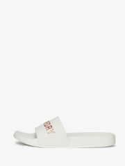 Superdry White Vegan Logo Pool Sliders - Image 3 of 5
