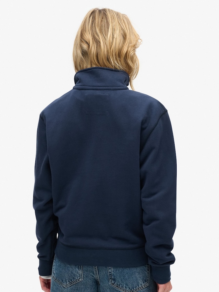 Superdry Blue Athletic Essentials Half Zip Sweatshirt - Image 5 of 7