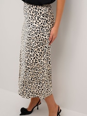 Kaffe Jasmina Elastic Waist Print Black Midi Skirt - Image 4 of 6
