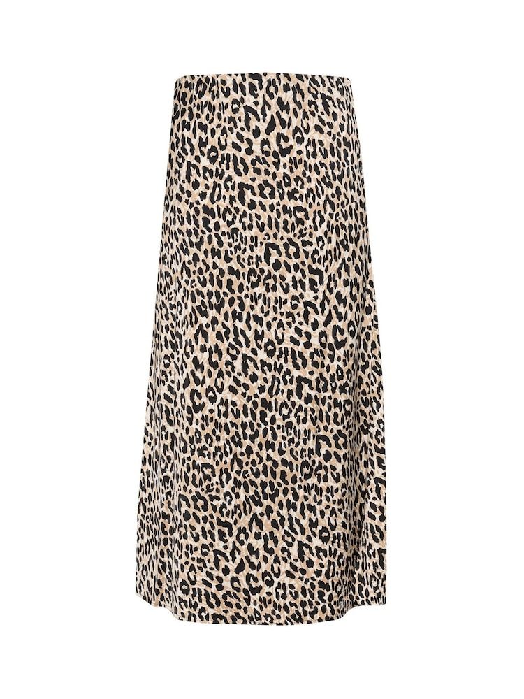 Kaffe Jasmina Elastic Waist Print Black Midi Skirt - Image 6 of 6