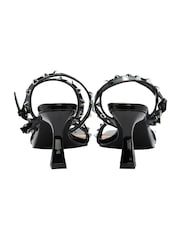 Ravel Black Patent Open Toe Strappy Sandals - Image 4 of 5