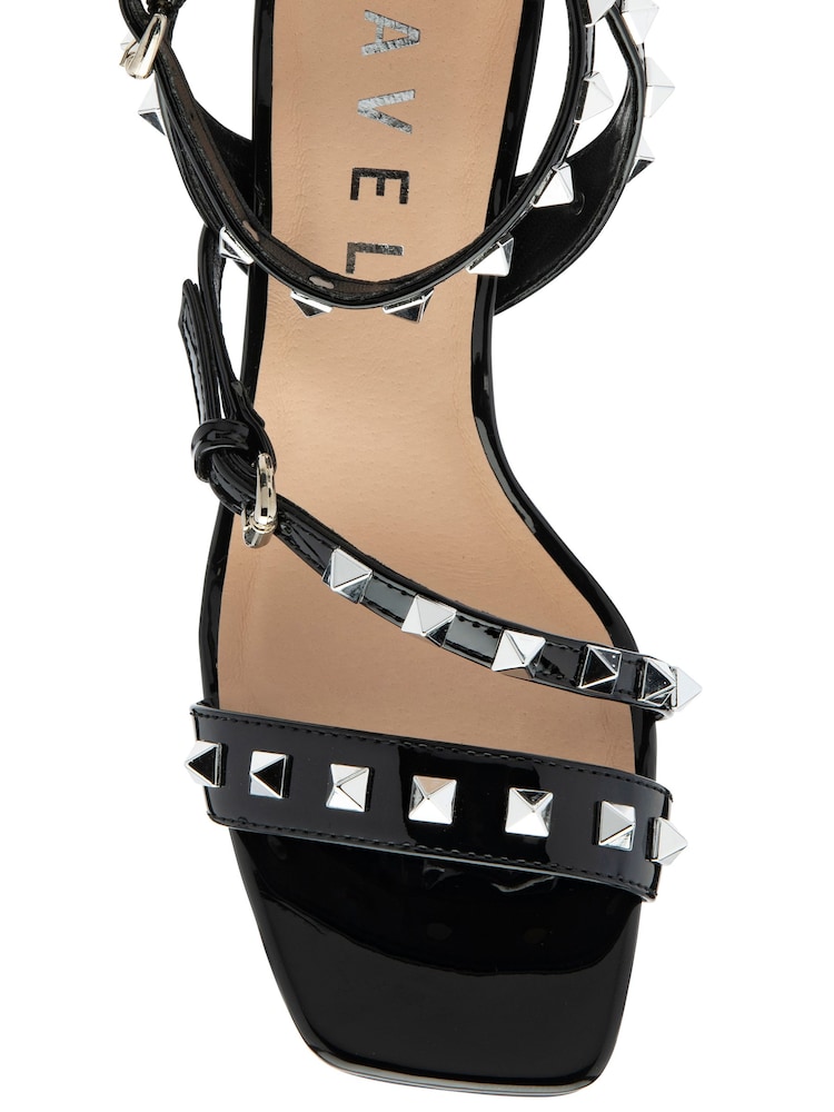 Ravel Black Patent Open Toe Strappy Sandals - Image 5 of 5