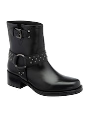 Ravel Black Leather Ankle Boots - Image 1 of 4