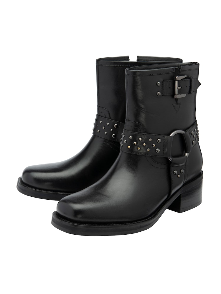 Ravel Black Leather Ankle Boots - Image 2 of 4 Ravel Black Leather Ankle Boots - Image 2 of 4