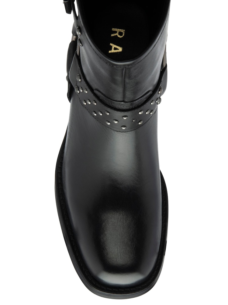 Ravel Black Leather Ankle Boots - Image 4 of 4