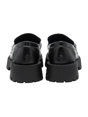 Ravel Black Burgundy Chunky Cleated Sole Loafers - Image 4 of 5