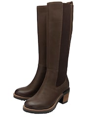 Ravel Brown Leather Knee High Boots - Image 2 of 4
