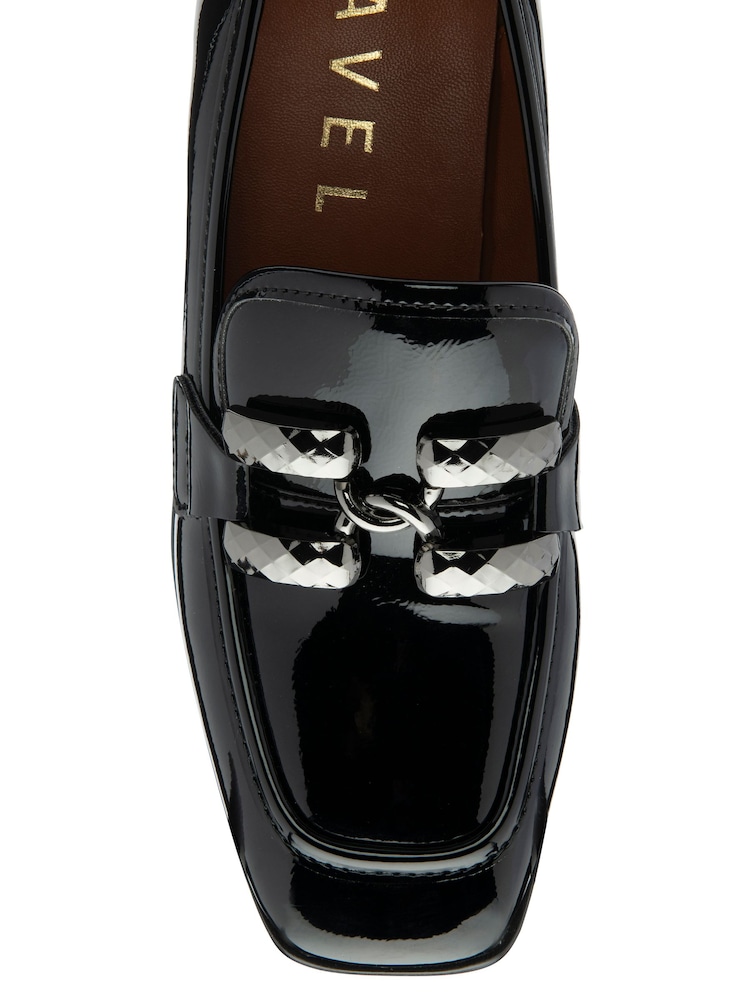 Ravel Black Patent Block Heel Shoes - Image 4 of 4