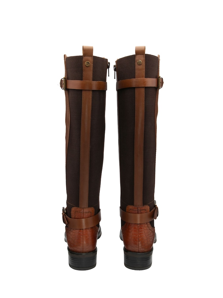 Ravel Brown Ground Leather Knee-High Boots - Image 3 of 4