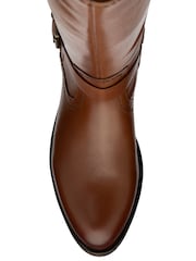 Ravel Brown Ground Leather Knee-High Boots - Image 4 of 4