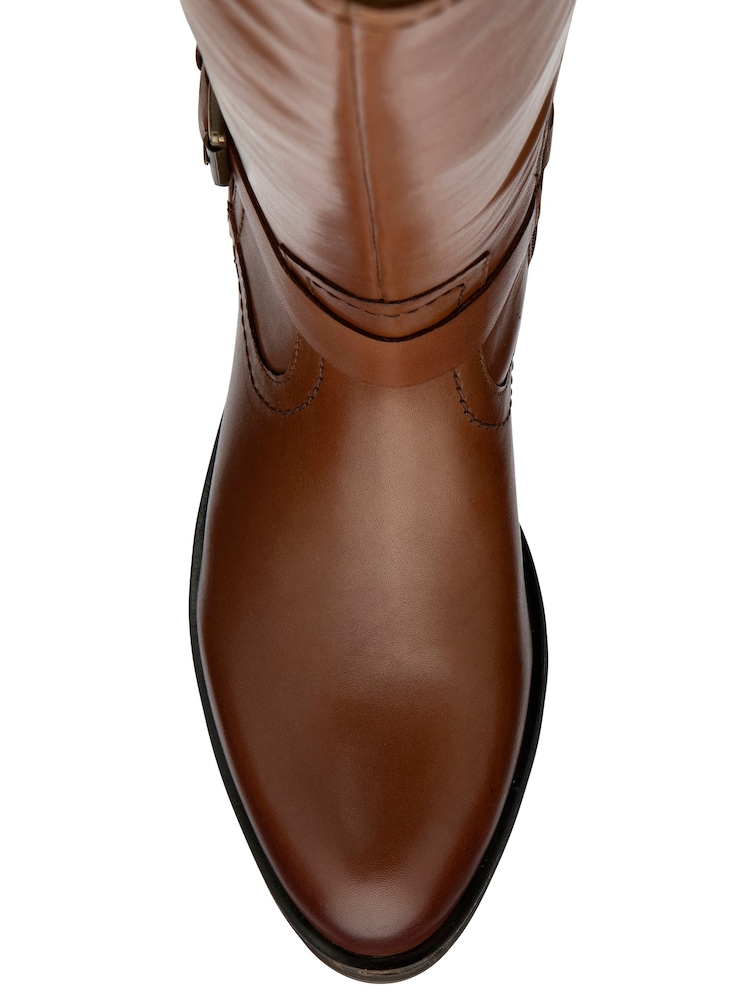 Ravel Brown Ground Leather Knee-High Boots - Image 4 of 4