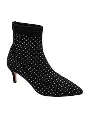 Ravel Black Chrome Imi Suede Sock Ankle Boots - Image 1 of 4