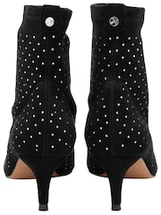Ravel Black Chrome Imi Suede Sock Ankle Boots - Image 3 of 4