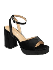 Ravel Black Block Heel Sandals - Image 1 of 4