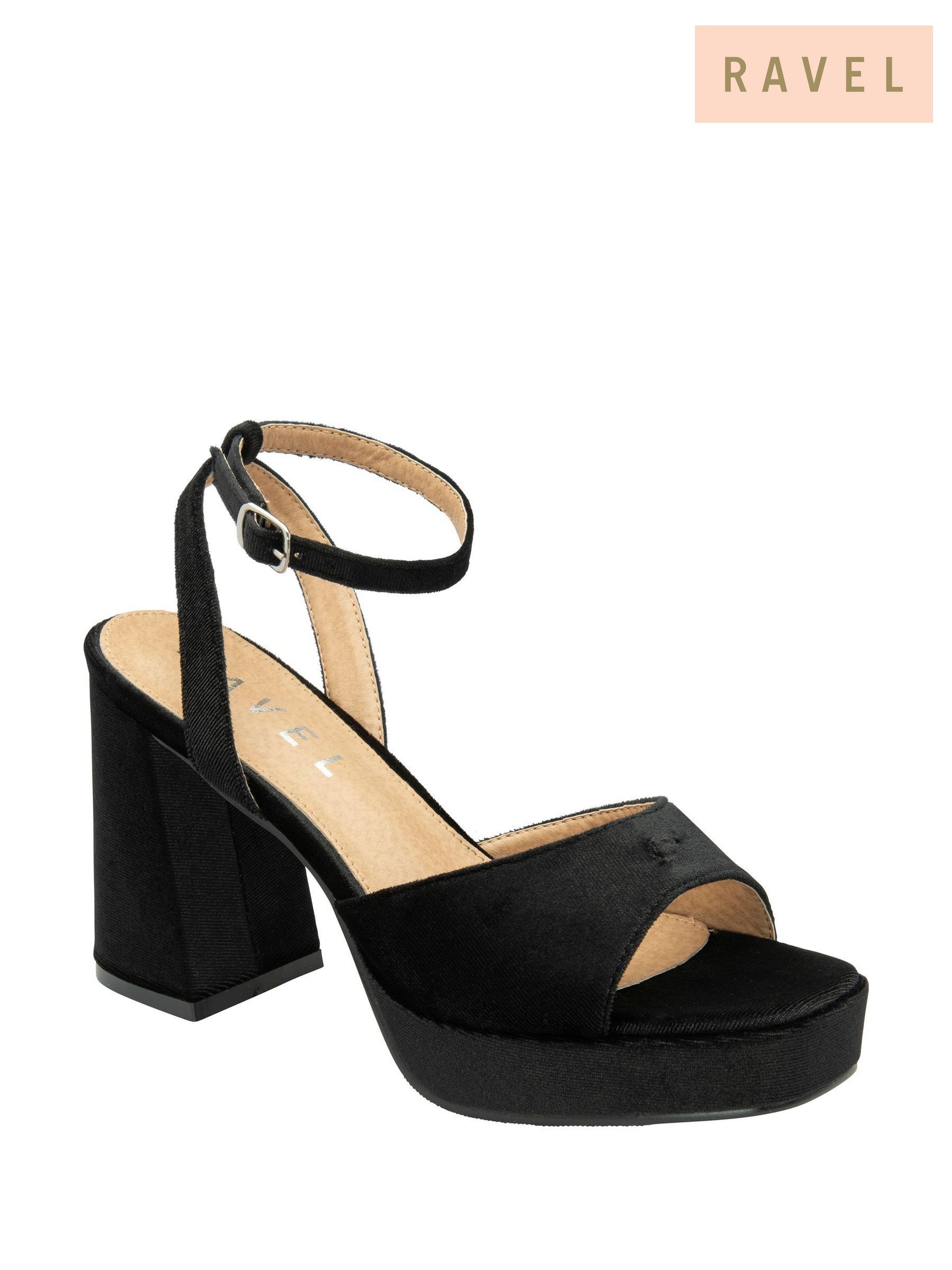 Ravel Women's Black Block Heel Sandals