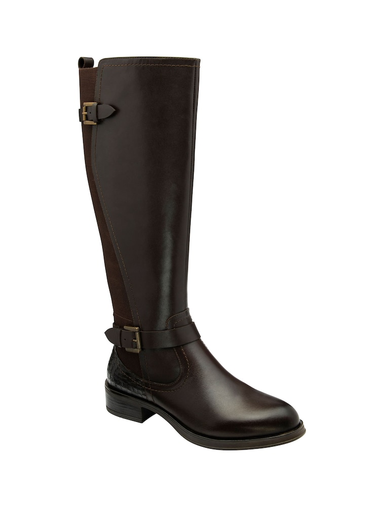 Ravel Brown Chrome Leather Knee-High Boots - Image 1 of 4