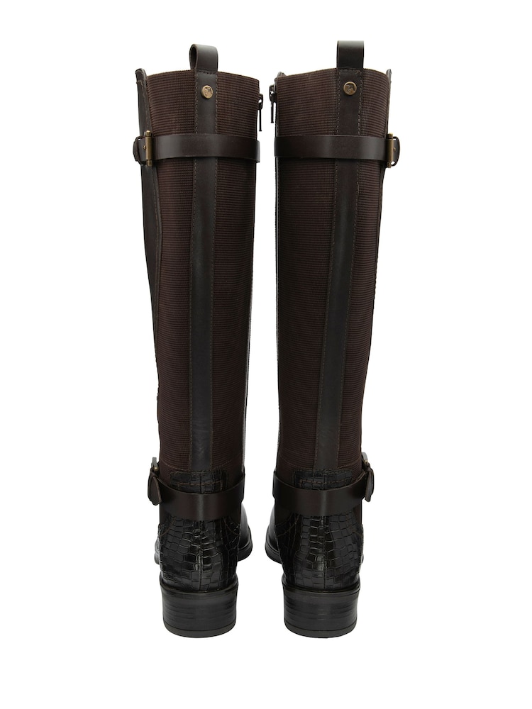 Ravel Brown Chrome Leather Knee-High Boots - Image 3 of 4