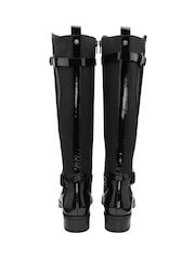 Ravel Dark Black Leather Knee-High Boots - Image 3 of 4