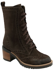 Ravel Brown Suede Zip-Up Mid-Calf Boots - Image 1 of 4
