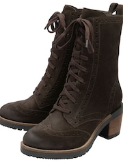 Ravel Brown Suede Zip-Up Mid-Calf Boots - Image 2 of 4