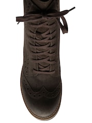 Ravel Brown Suede Zip-Up Mid-Calf Boots - Image 4 of 4