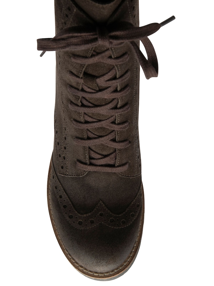 Ravel Brown Suede Zip-Up Mid-Calf Boots - Image 4 of 4