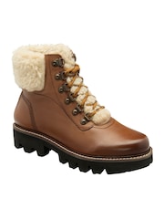Ravel Brown Leather Zip Up Ankle Boots - Image 1 of 4