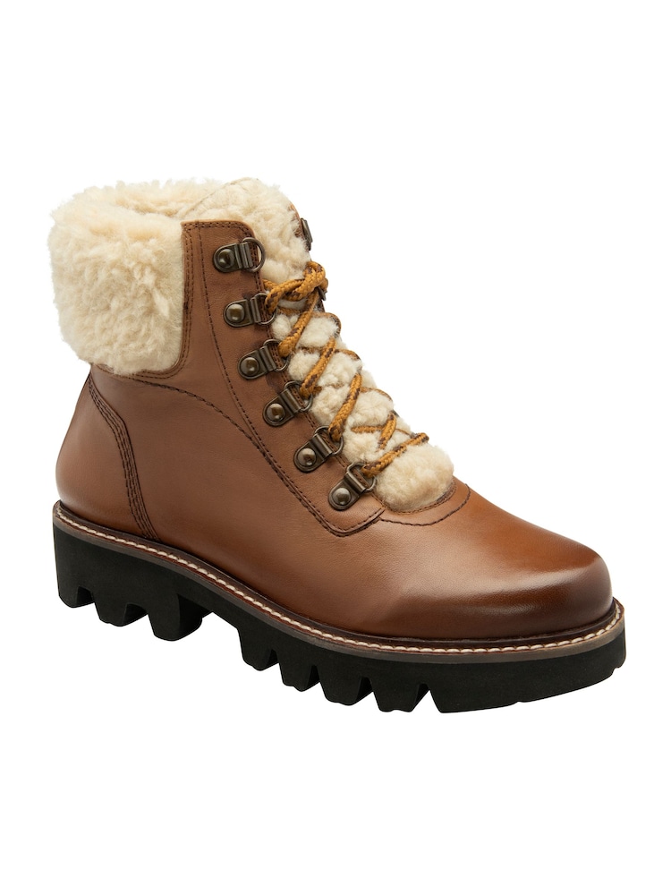 Ravel Brown Leather Zip Up Ankle Boots - Image 1 of 4