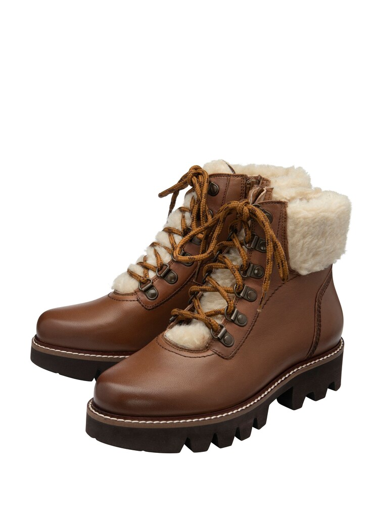 Ravel Brown Leather Zip Up Ankle Boots - Image 2 of 4