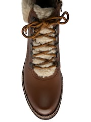 Ravel Brown Leather Zip Up Ankle Boots - Image 4 of 4