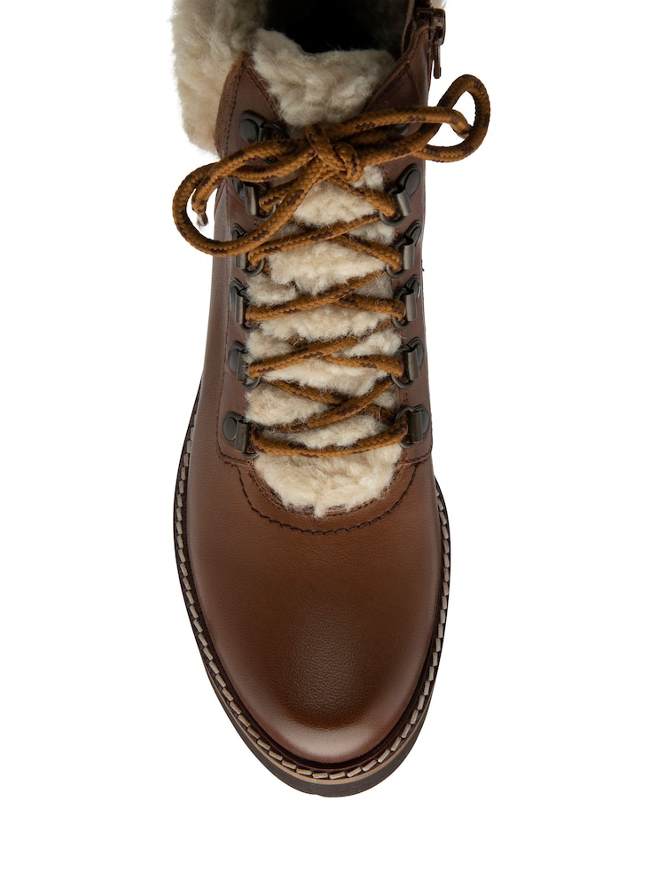 Ravel Brown Leather Zip Up Ankle Boots - Image 4 of 4