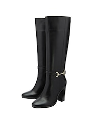 Ravel Black Leather Knee High Boots - Image 3 of 5