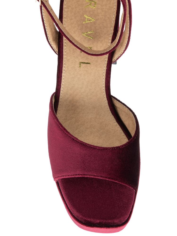 Ravel Red Block Heel Sandals - Image 4 of 4