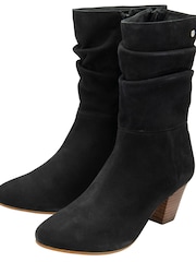 Ravel Black Suede Mid-Calf Boots - Image 2 of 4