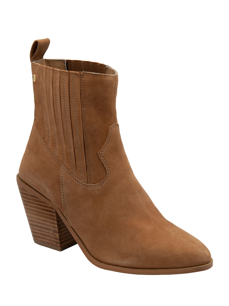 Ravel Brown Suede Pull-On Ankle Boots - Image 2 of 5